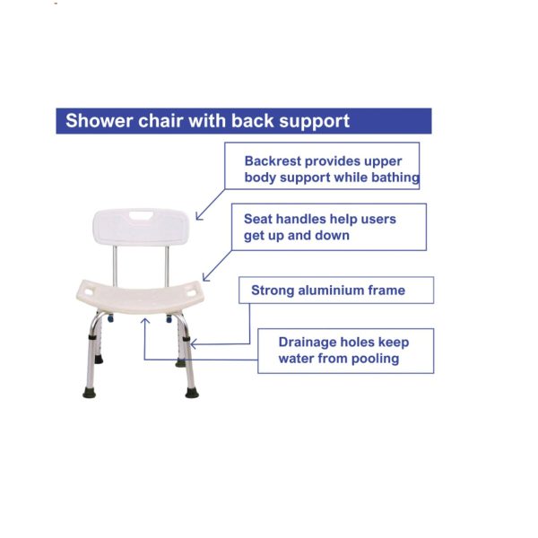 SHOWER CHAIR WITH BACKSUPPORT